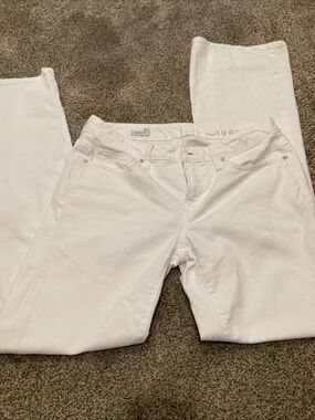 Gap 1969 White Jeans Womens 27r Low Rise Long & Lean All Cotton Bootcut/ Flare